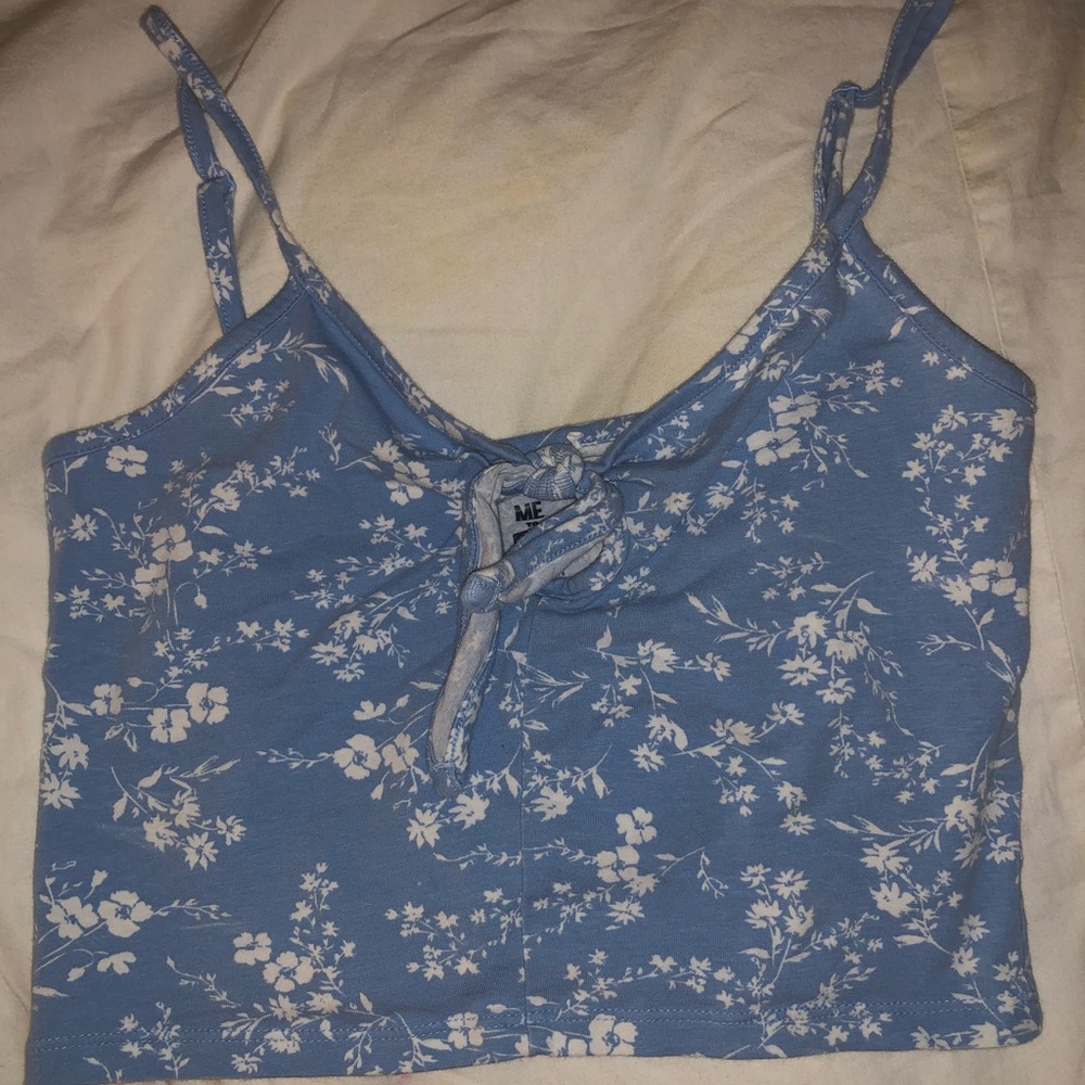 Blue Floral Tank Top